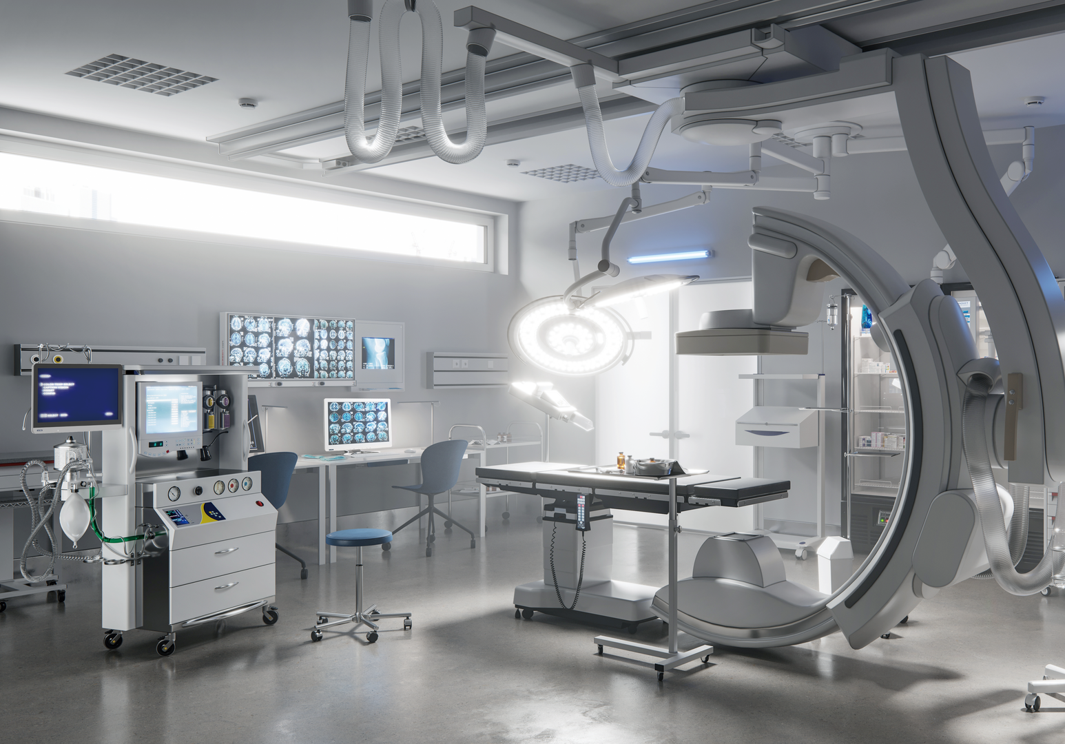 operating room with c-arm