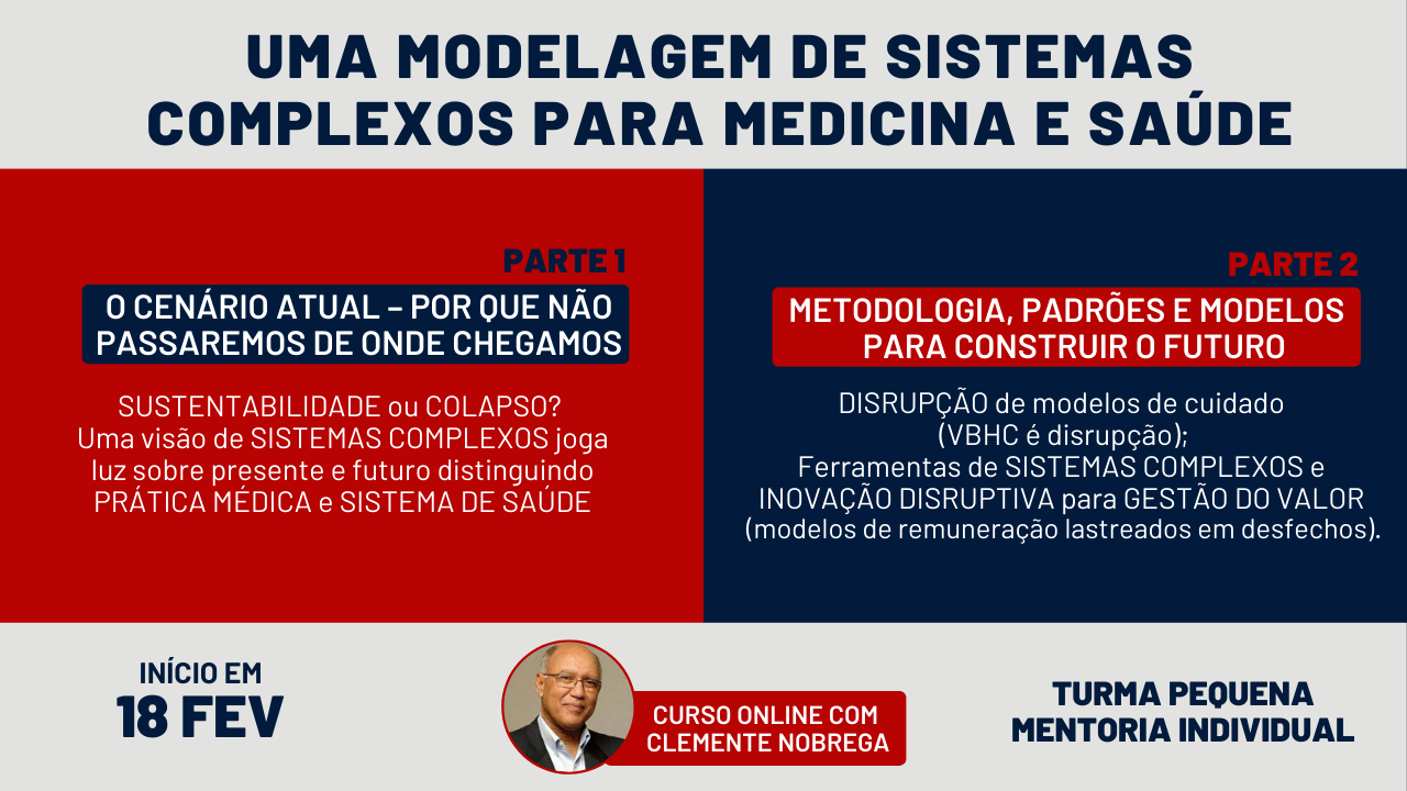 Curso online com Clemente Nobrega - Formação de Gestores para um VMO - Escritório de Gestão do Valor em Saúde