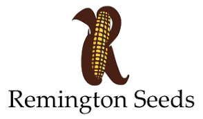 A logo for remington seeds with a corn on the cob