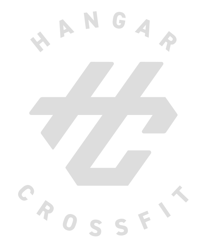 Logo for Hangar CrossFit in Spanish Fork, UT with stylized "HC" in a hexagon, "Hangar" above and "CrossFit" below.