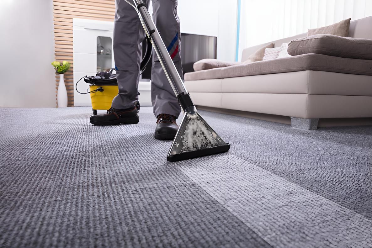 Using a Vacuum Cleaner to Clean a Carpet — Mr Steam Clean Tweed Coast in Terranora, NSW