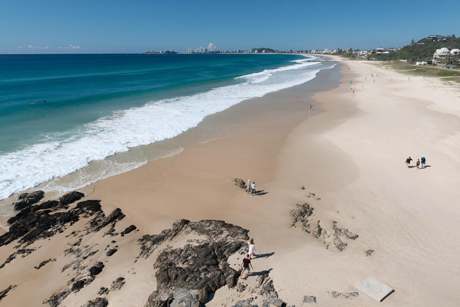 Aerial View of a Beach With Rocks in the Foreground — Mr Steam Clean Tweed Coast in Currumbin, QLD