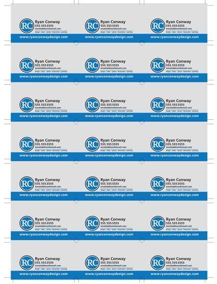 Business Cards layed-out 21up on 12