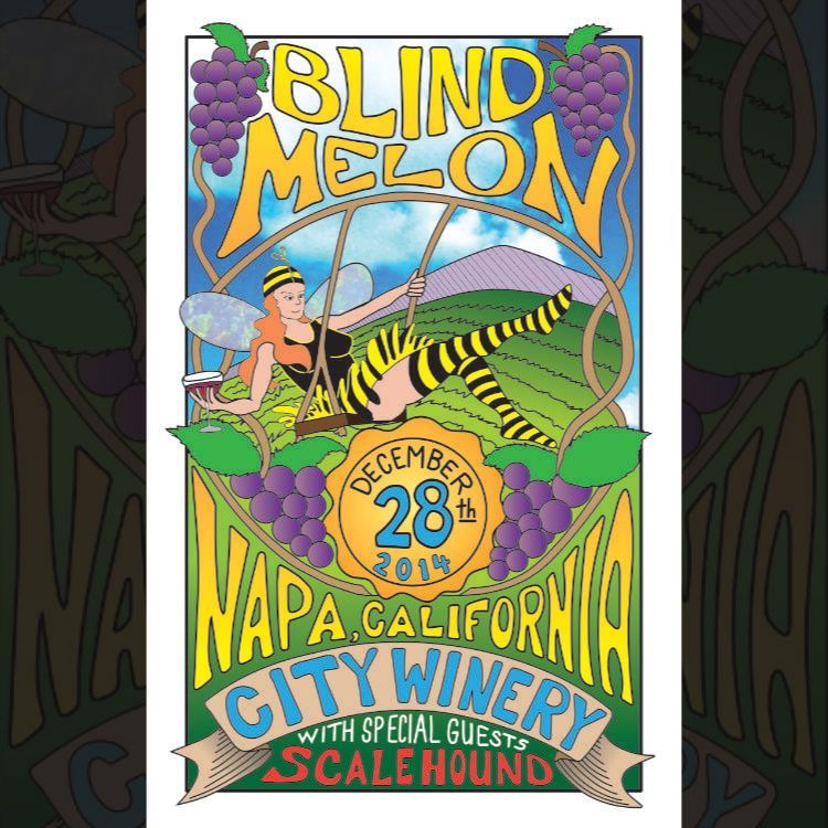 poster illustration for Blind Melon / December 28th, 2014 / Napa, California / City Winery 