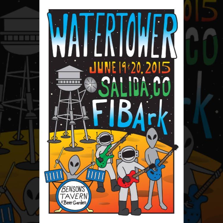 poster illustration for At the Watertower / June 19th & 20th, 2015 / Salida, Colorado / Benson's 