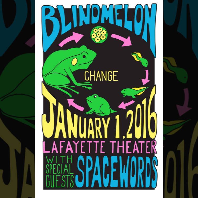 poster illustration for Blind Melon / January 1st, 2016 / Lafayette, Indiana / Lafayette Theater 