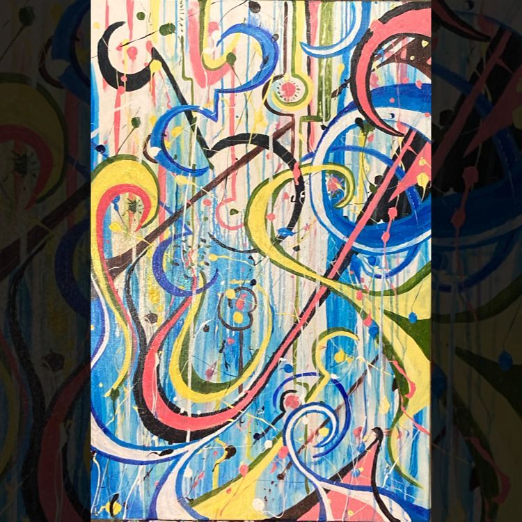 Abstract Painting, Cascading Crescents 