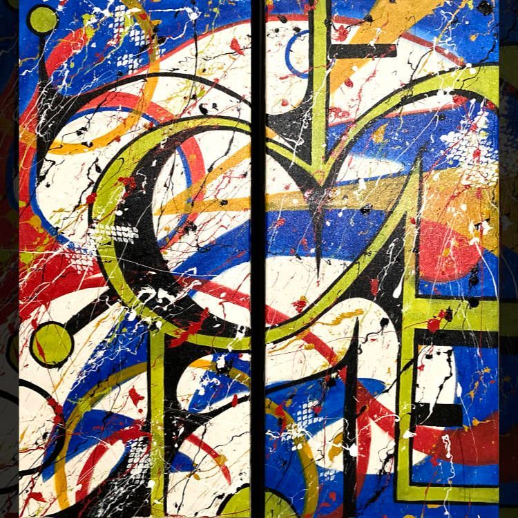 Abstract Painting, Diptych, Experimental Calculus