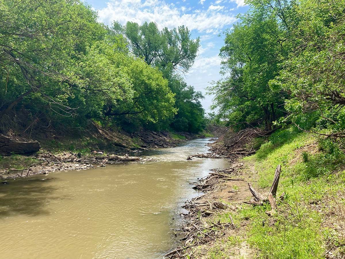 creek, river, trees, water, sky, Minneapolis, Kansas