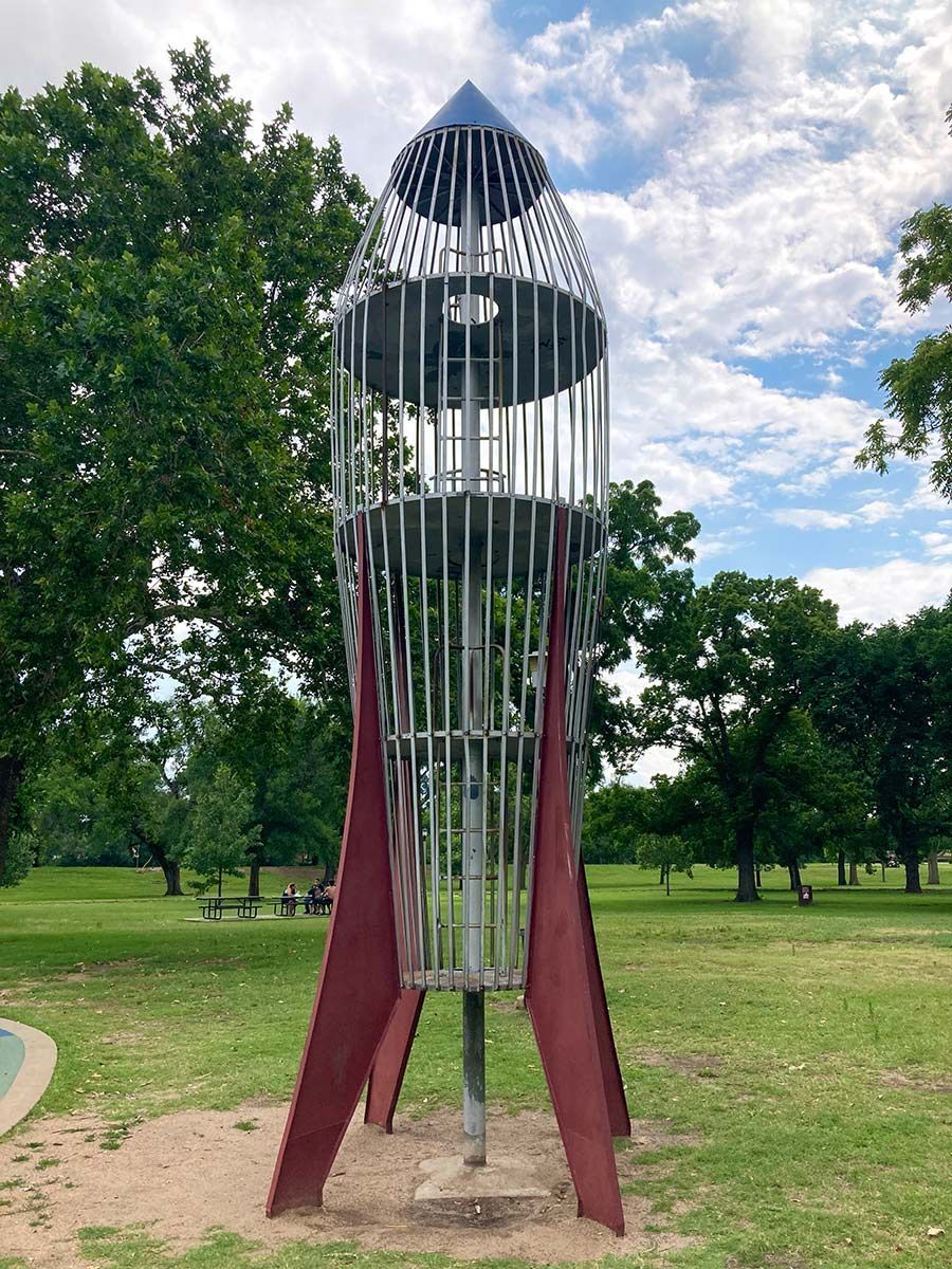 playground rocket, park, Wichita, Kansas