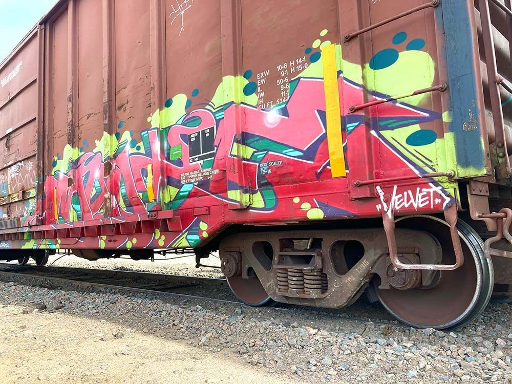 train graffiti, Salina, Kansas, 