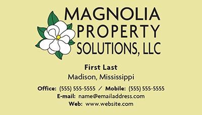 business card, layout, print, graphic design, Magnolia Property Solutions