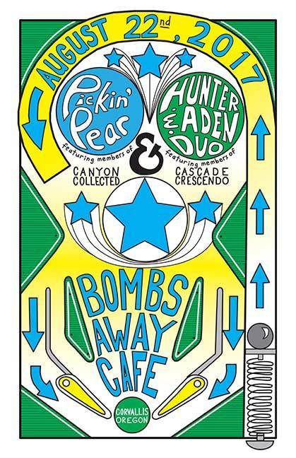 Pickin' Pear & Hunter Aden Duo 08/22/2017 Corvallis, OR - Bombs Away Cafe