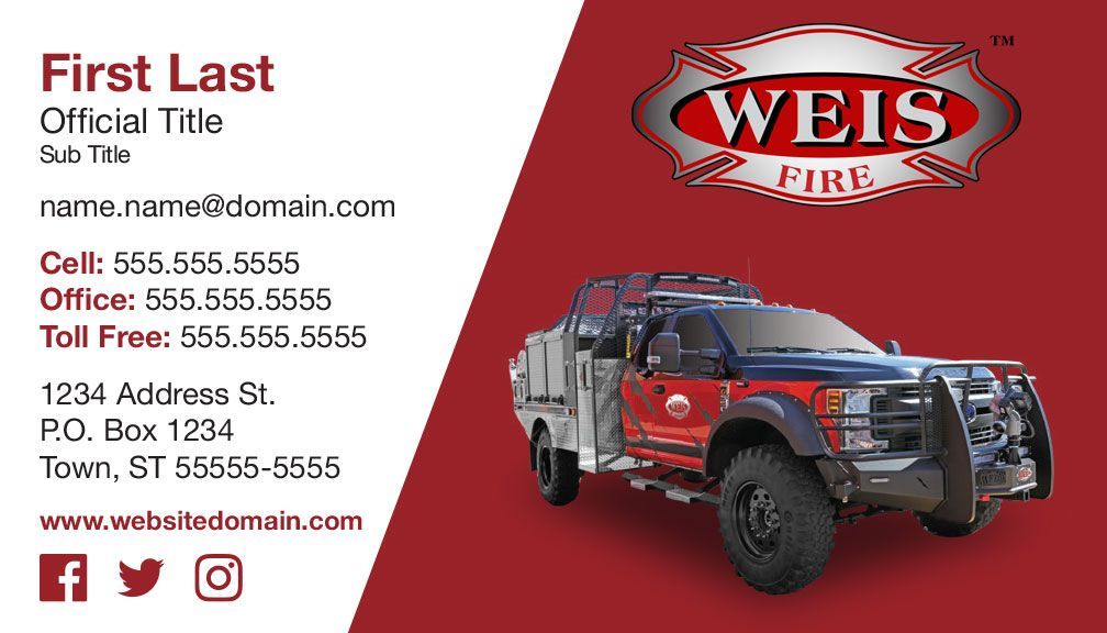 business card, print, layout, graphic design, Weis Fire