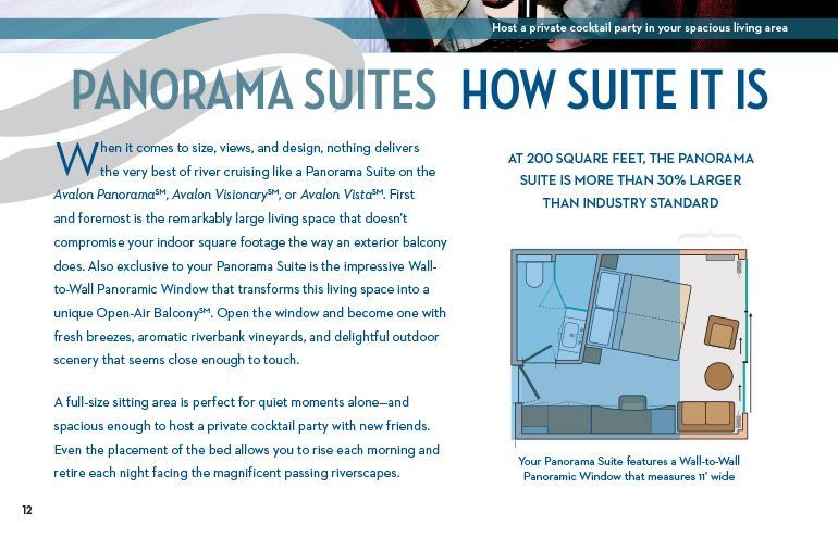 Typography use in Avalon Waterways brochure