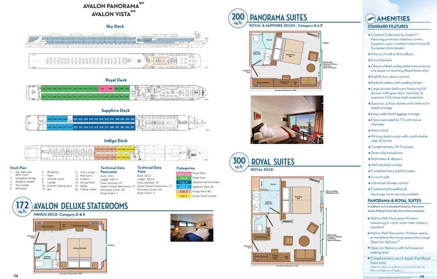 Avalon River Cruises 2012 deckplans and stateroom diagrams