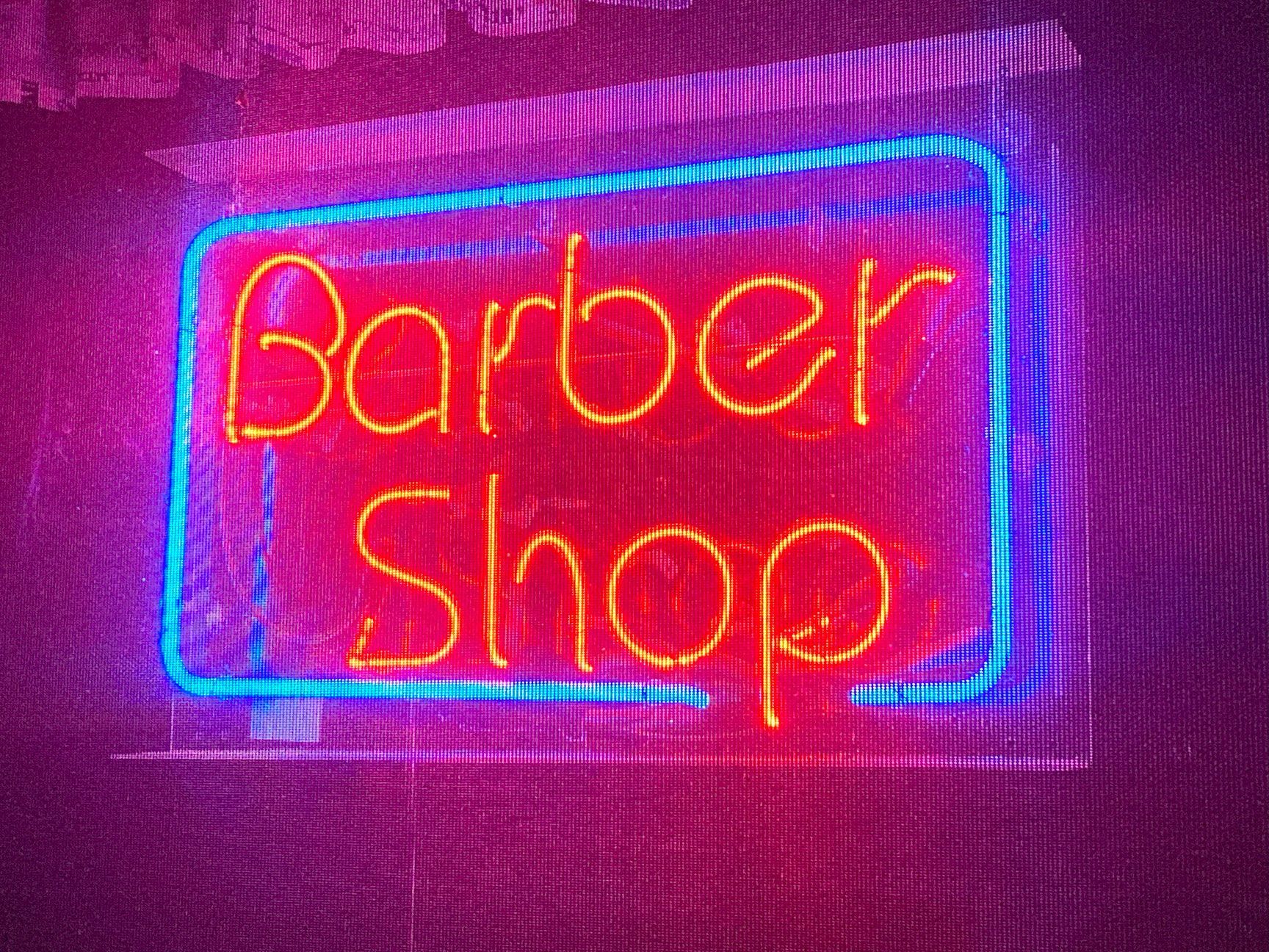 Barber Shop, neon sign, signage, Salina, Kansas