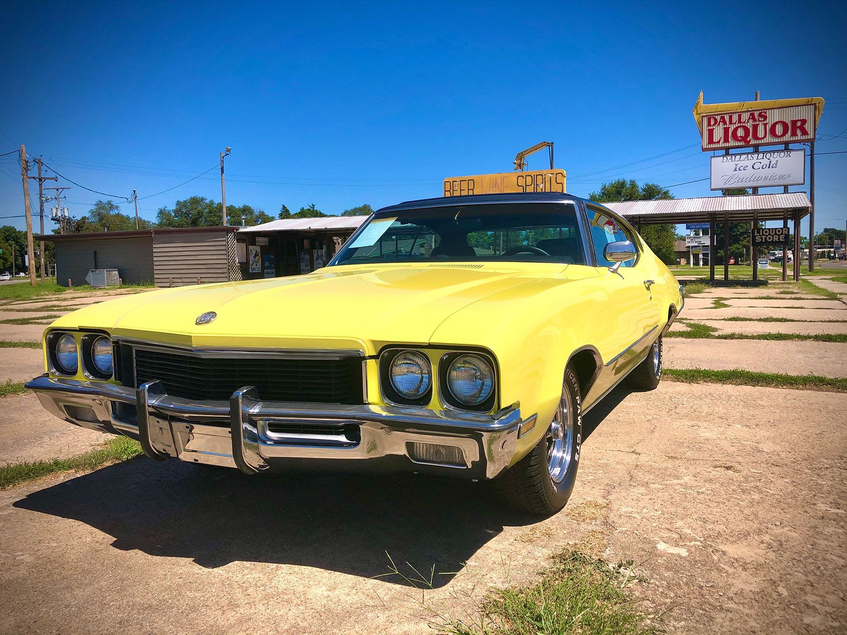 car, Buick Skylark, yellow car, American automobile, Kansas
