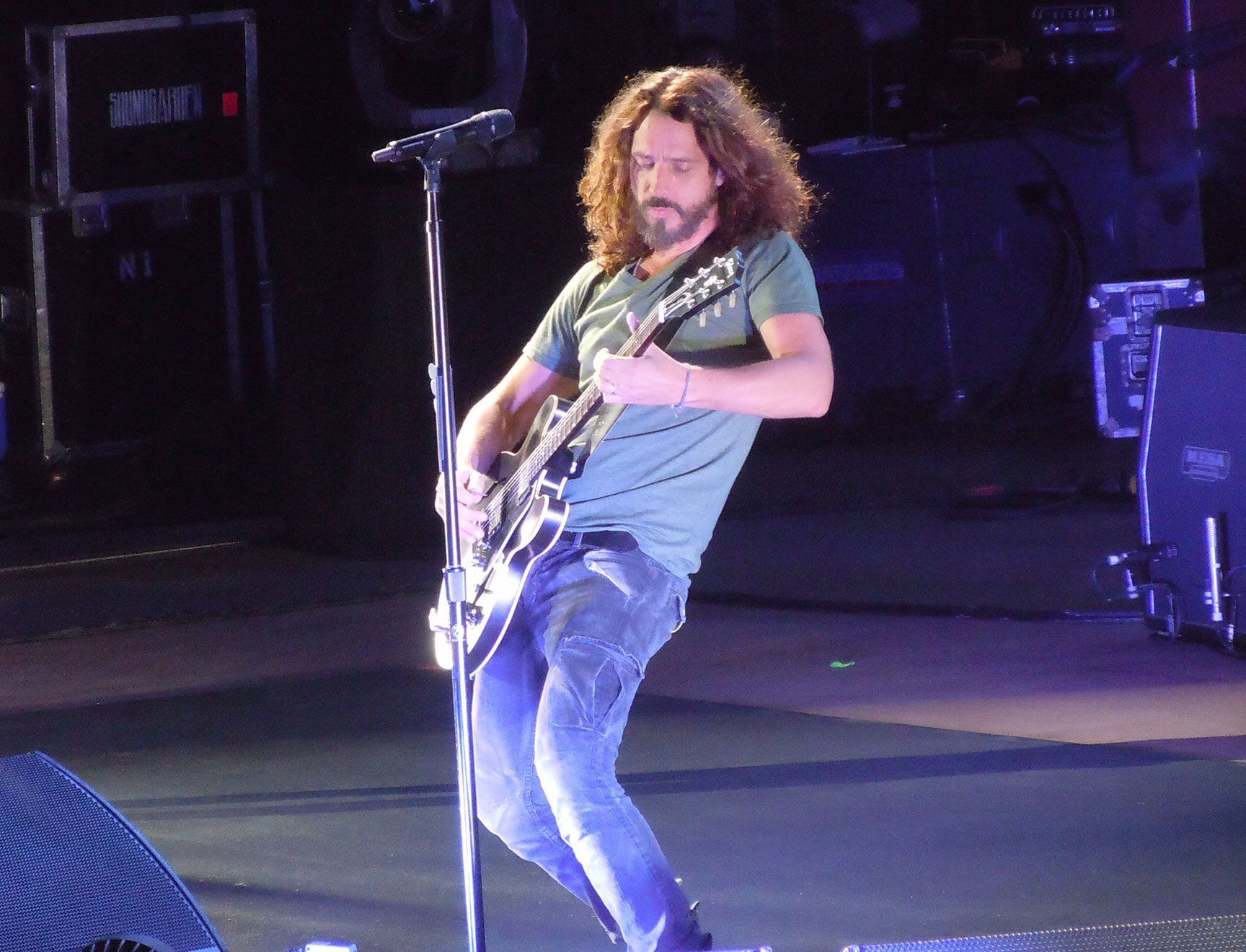 Chris Cornell performing onstage at Red Rocks Amphitheatre, Morrison, Colorado