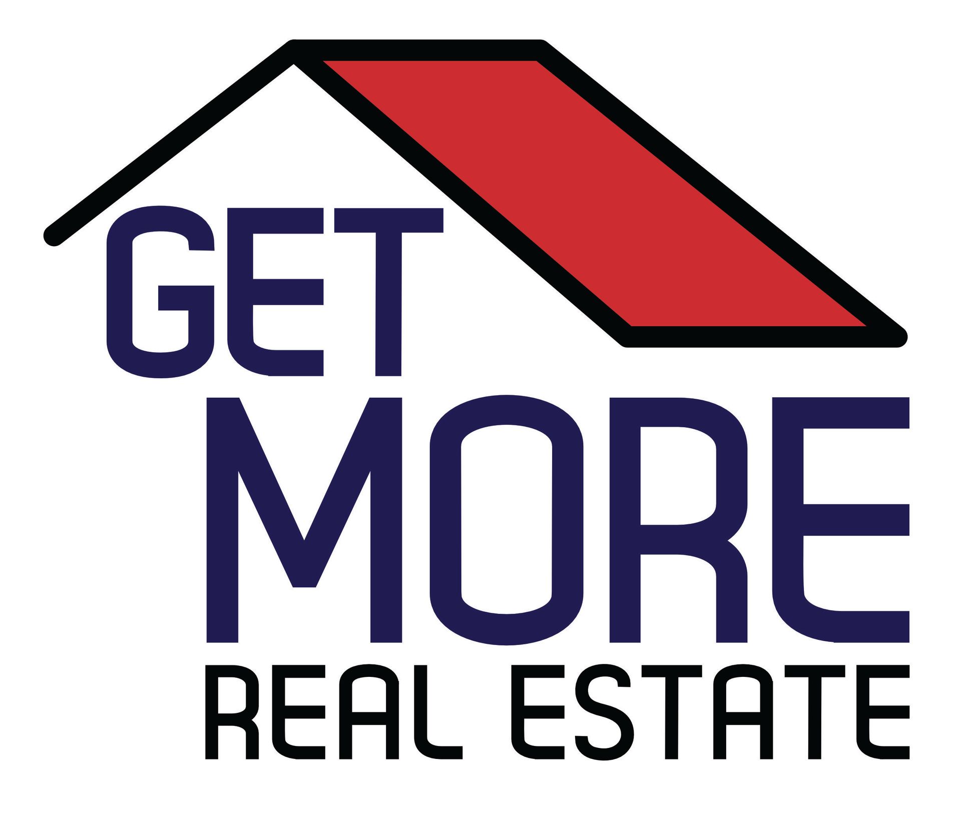 Get More Real Estate logo design, house, roof 