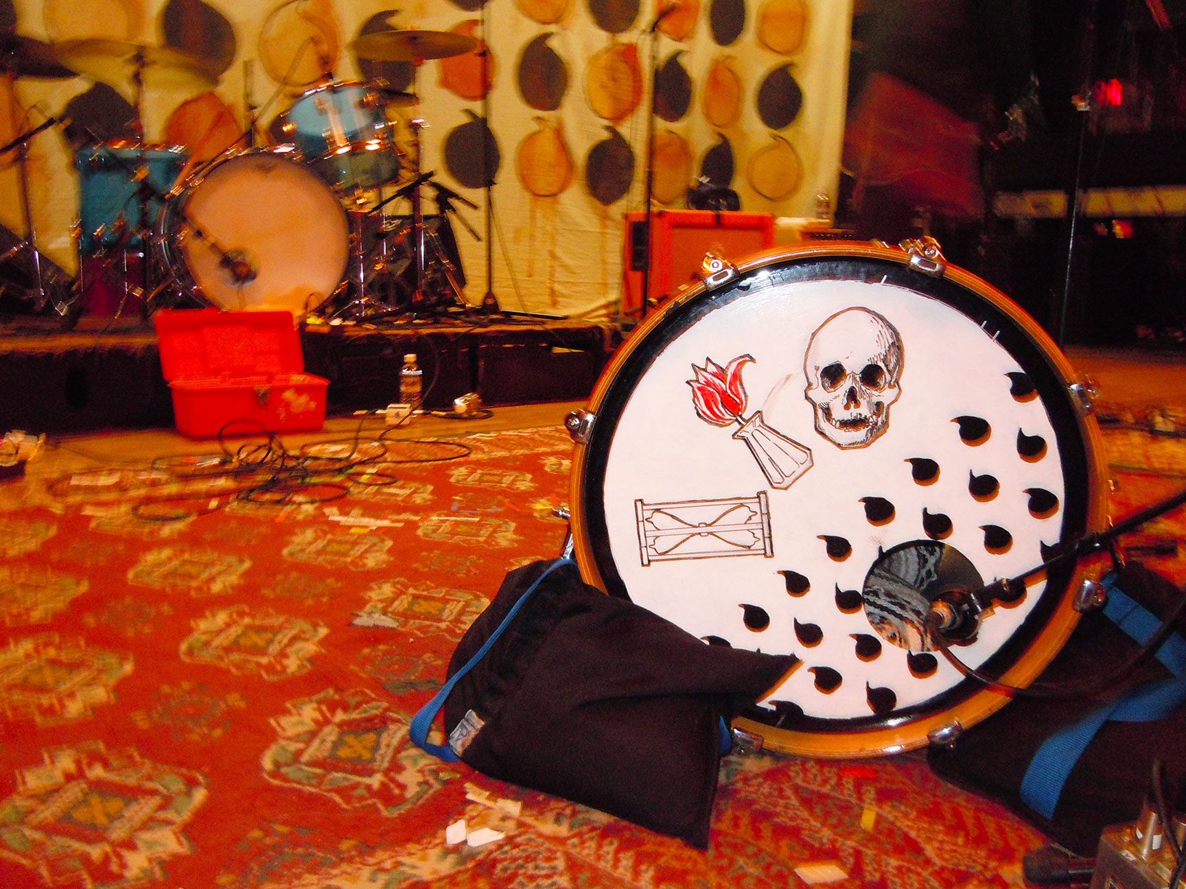 bass drum, kick drum, front row, Avett Brothers, Boulder, Colorado
