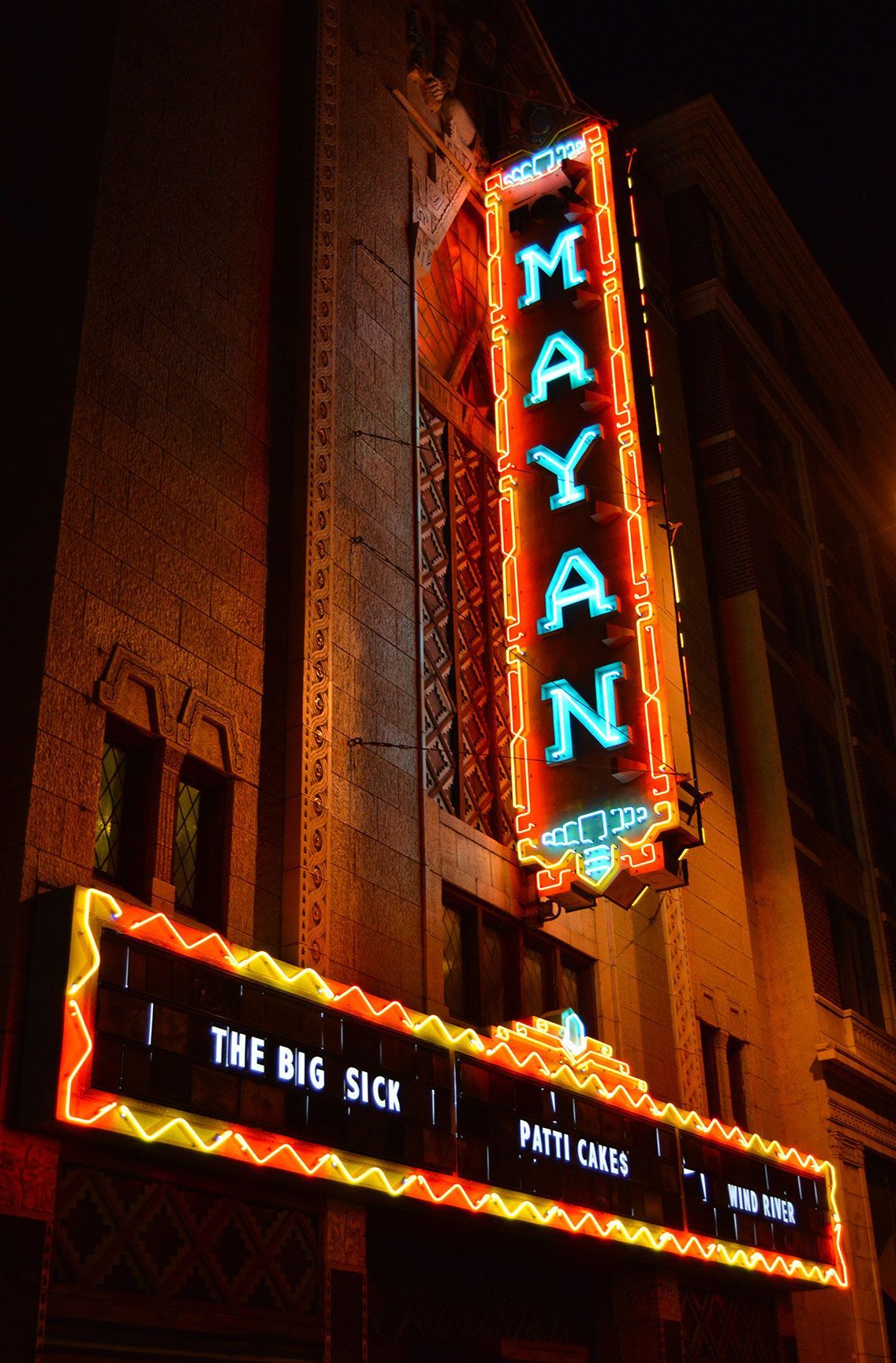 Mayan theater, marquee