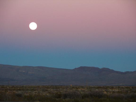Moonrise over Elephant Butte, New Mexico