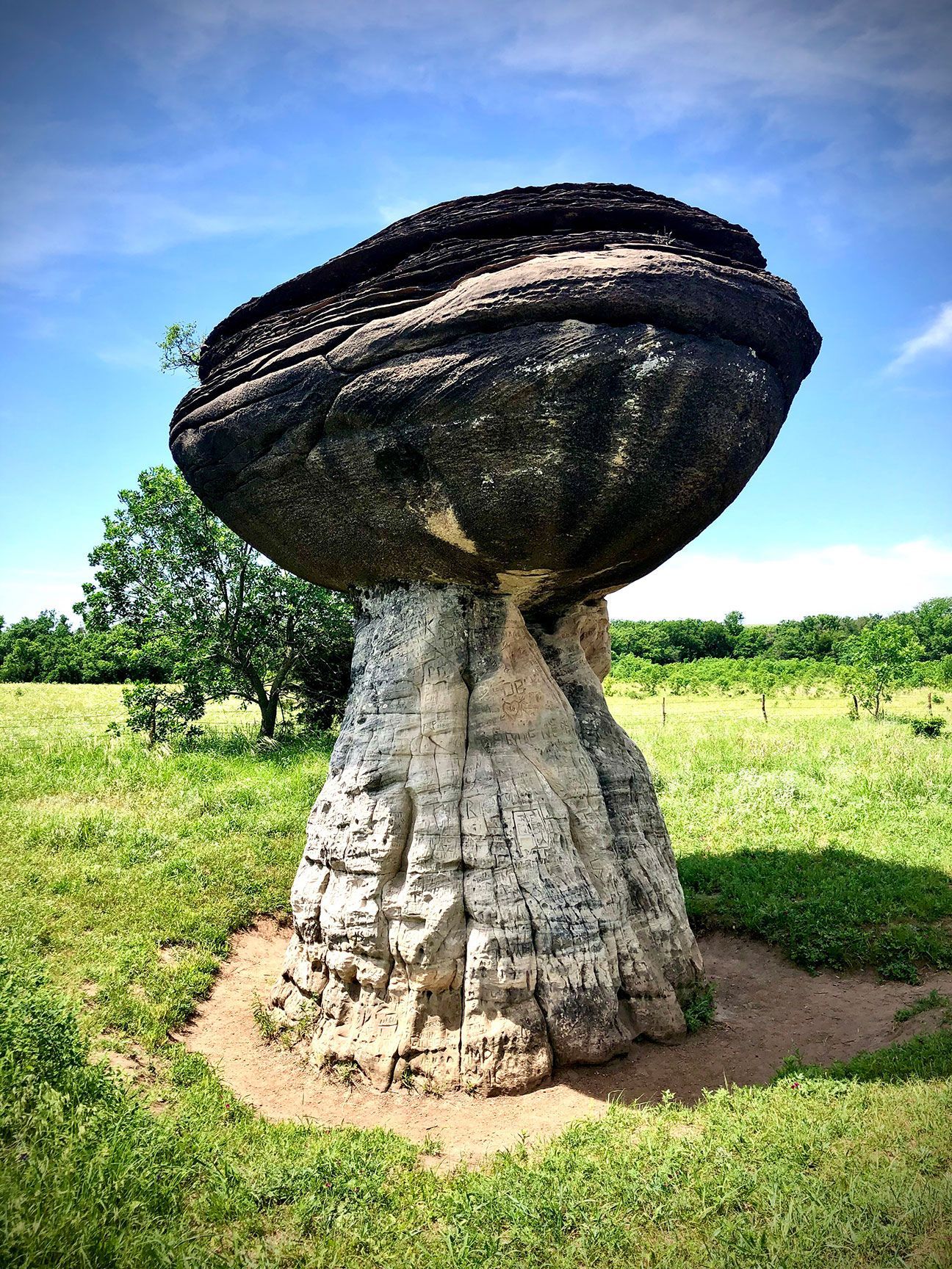 rock formation, mushroom rock, Kansas