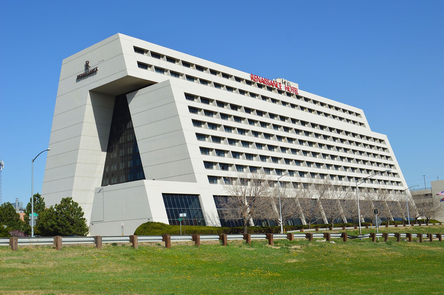 hotel, brutalist, Denver, Colorado