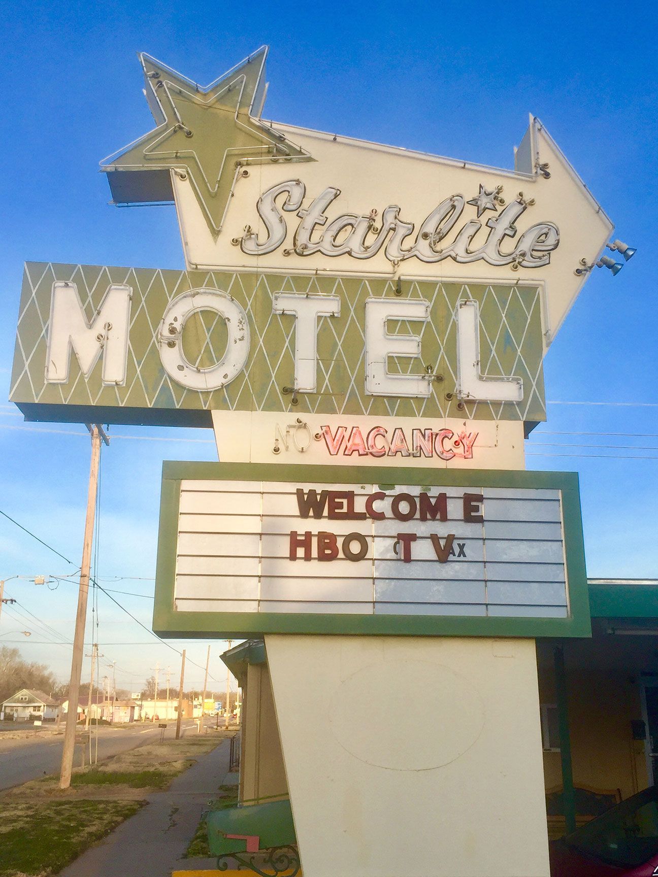 Starlite Motel, neon sign, Salina, Kansas, signage