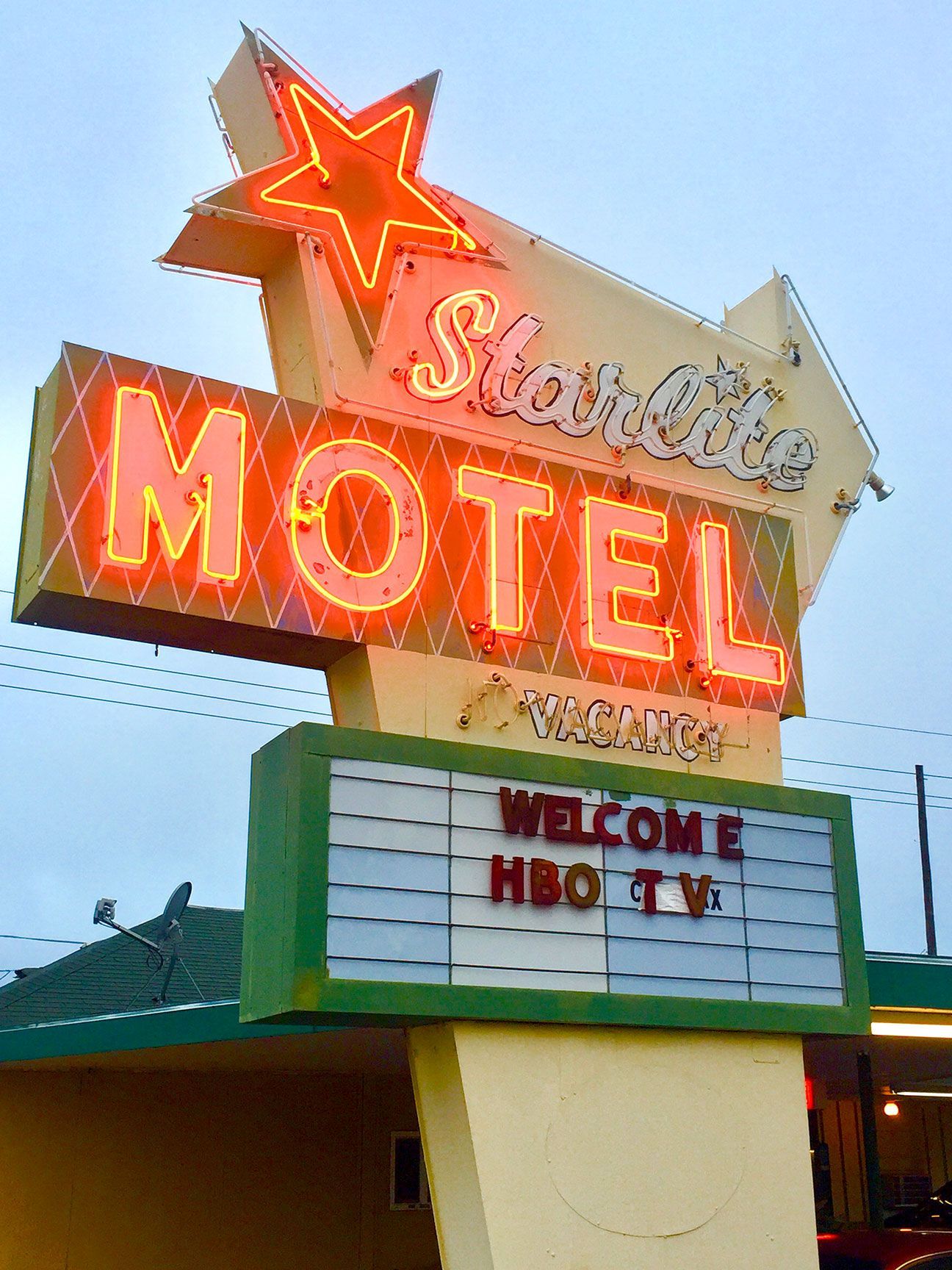 Starlite Motel, neon sign, signage, Salina, Kansas