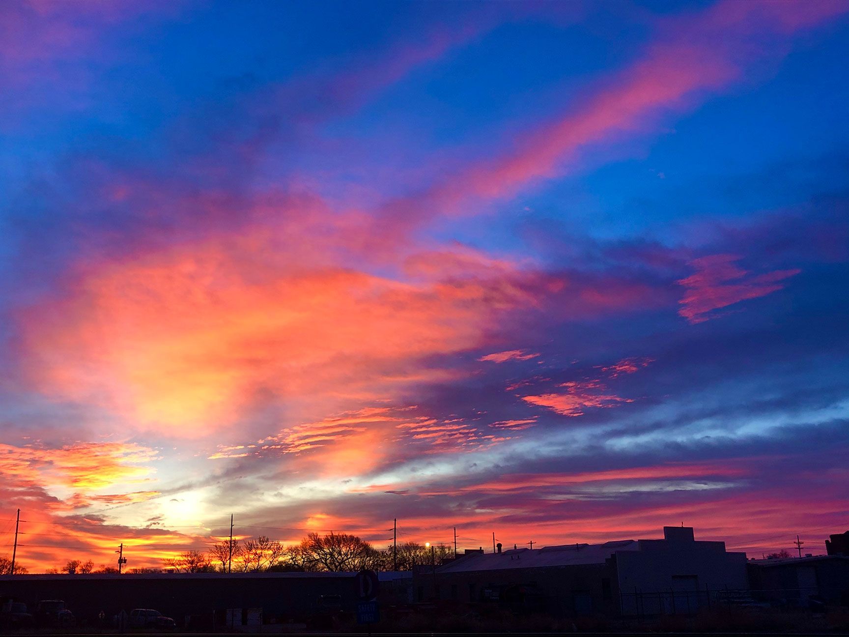 sunrise, clouds, colors, horizon, Kansas, Salina