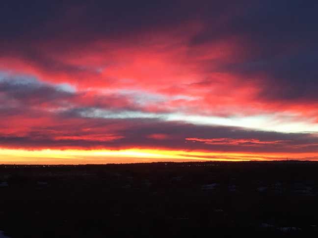 Sunrise on the eastern plains of Denver