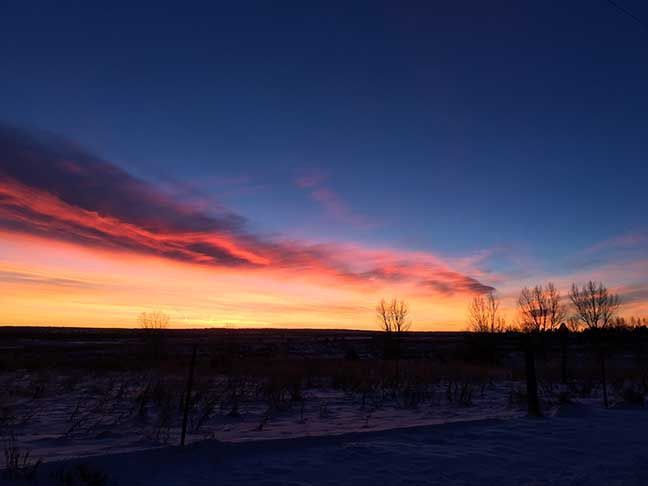 Sunset on the plains east of Denver, Colorado 