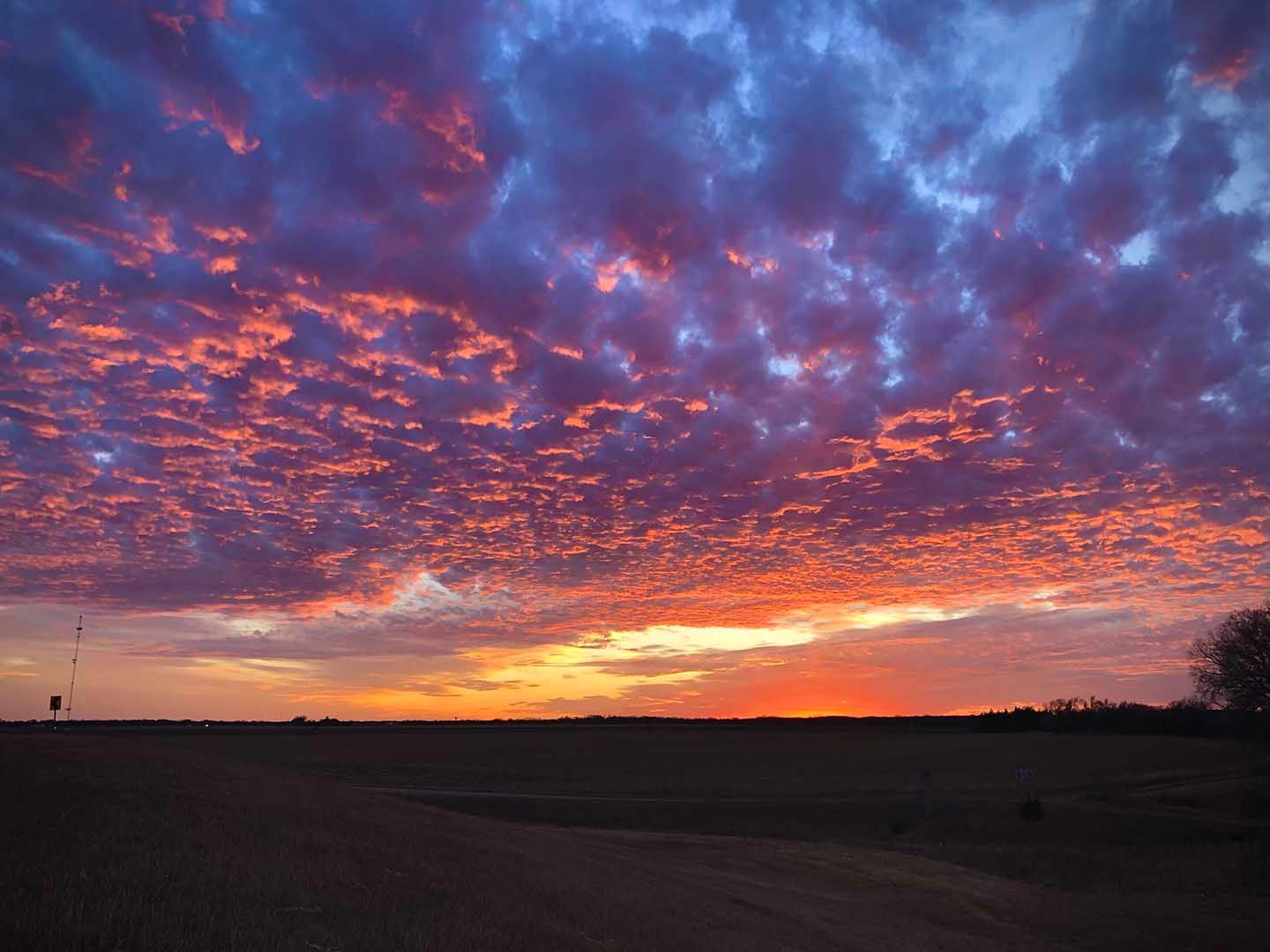 Beautiful sunrise in Lindsborg, Kansas