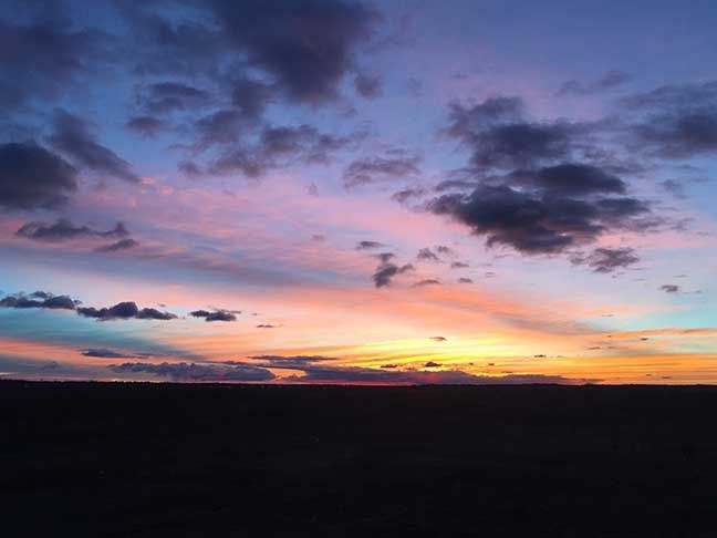 Sunset on the plains east of Denver, Colorado 