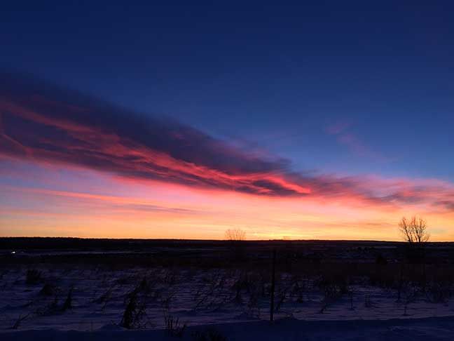 Sunset on the plains east of Denver, Colorado 