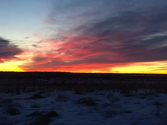 Sunset on the plains east of Denver, Colorado 