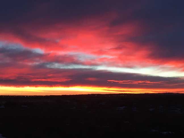 Sunset on the plains east of Denver, Colorado 