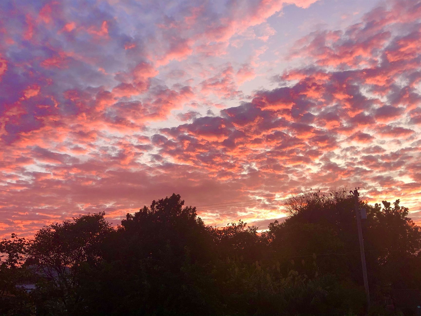 sunset, Kansas, clouds, colors, Lindsborg