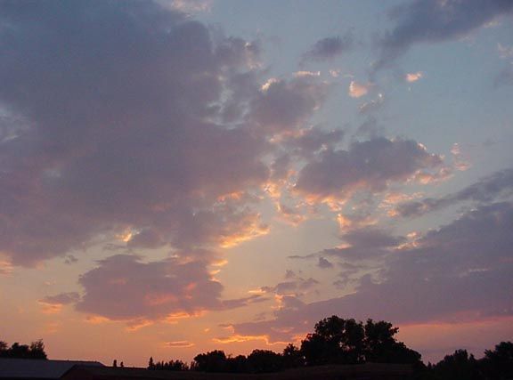Hazy Sunset with purples and oranges