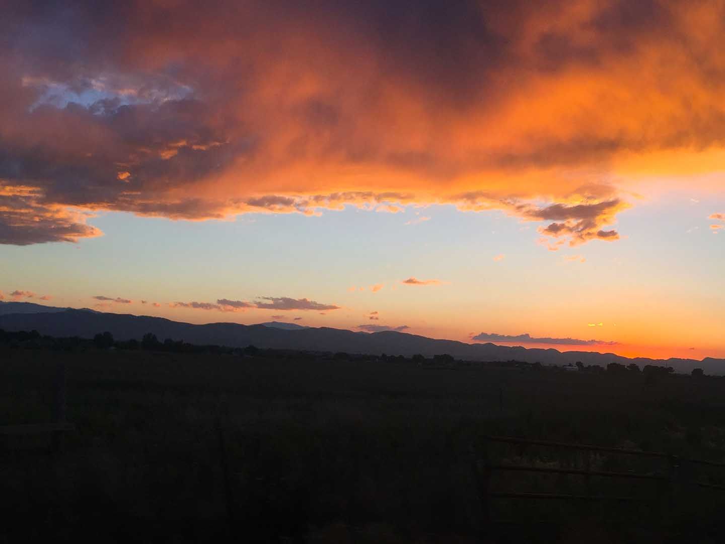 Orange sunset near Lindsborg, Kansas