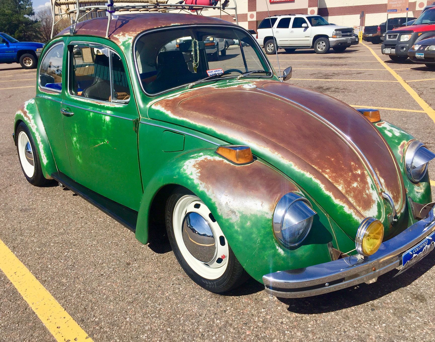 vw bug, beetle, volkswagen, Englewood, Colorado, green