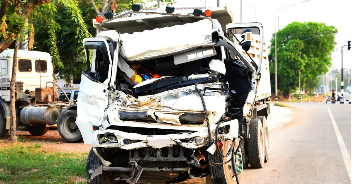 An image showing a dump truck accident scene in Georgia.