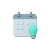A calendar with a light bulb on it.