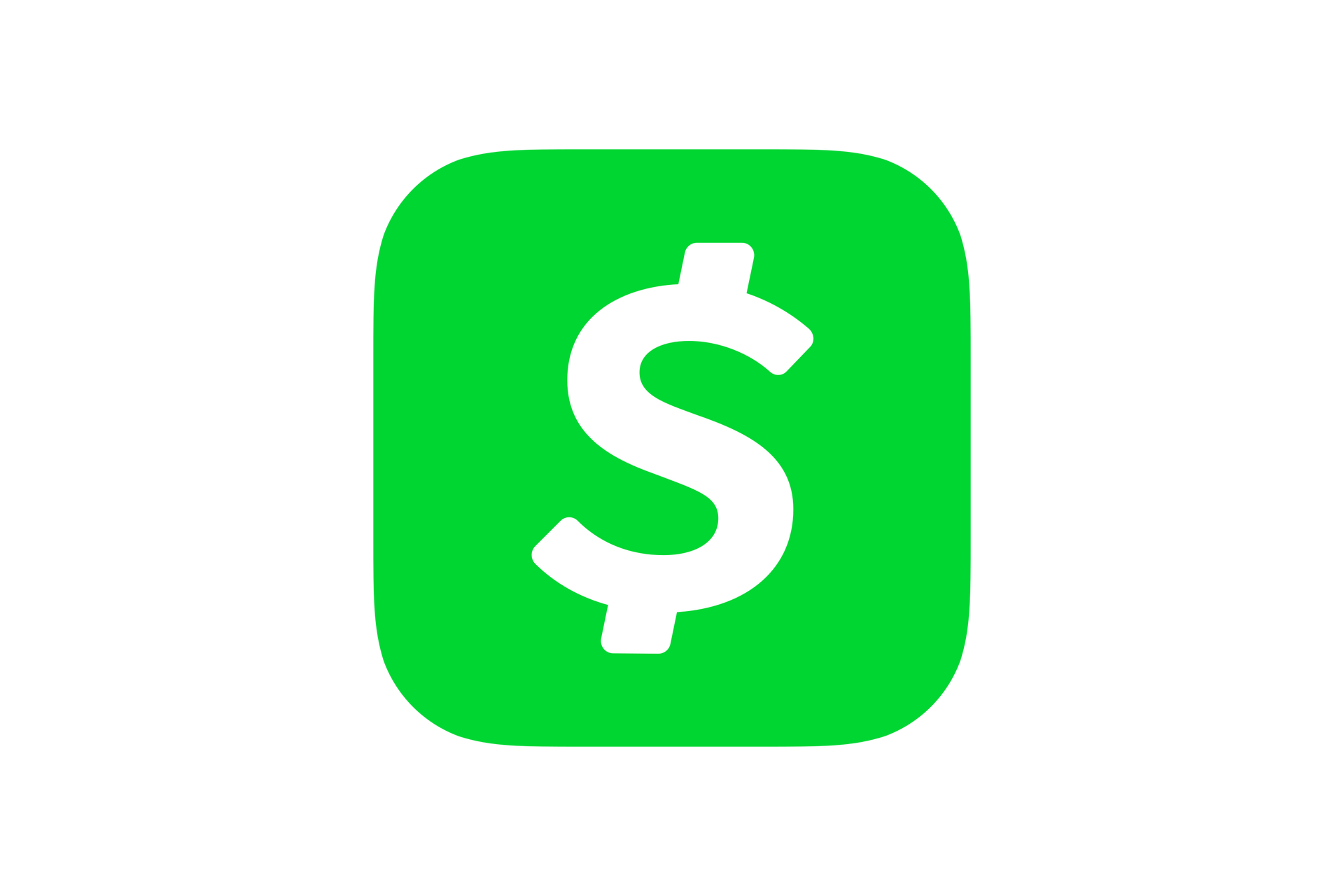 Cash App logo: white dollar sign in a green rounded square.
