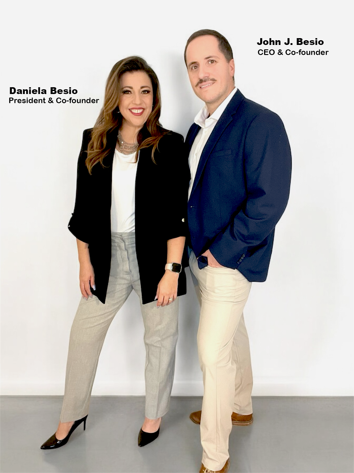 excited corporated man and women