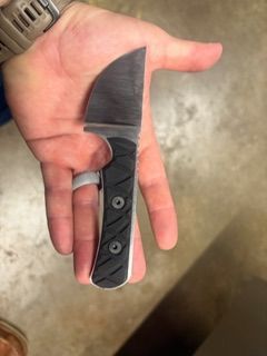 Bison knife made from D2 steel with straight-back blade by Free State Machining