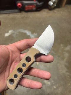 Bison knife made from D2 steel with straight-back blade by Free State Machining