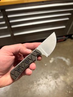 Bison knife made from D2 steel with straight-back blade by Free State Machining